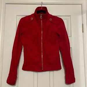 Y2K Red Corduroy Bomber Jacket by MNG